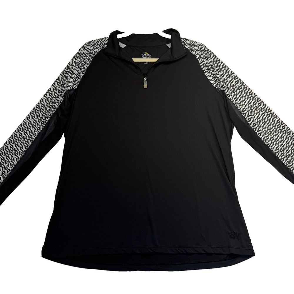 Kastel Denmark 1/4 Zip Long sleeve  Shirt Woman's XL Black Running Outdoor Golf